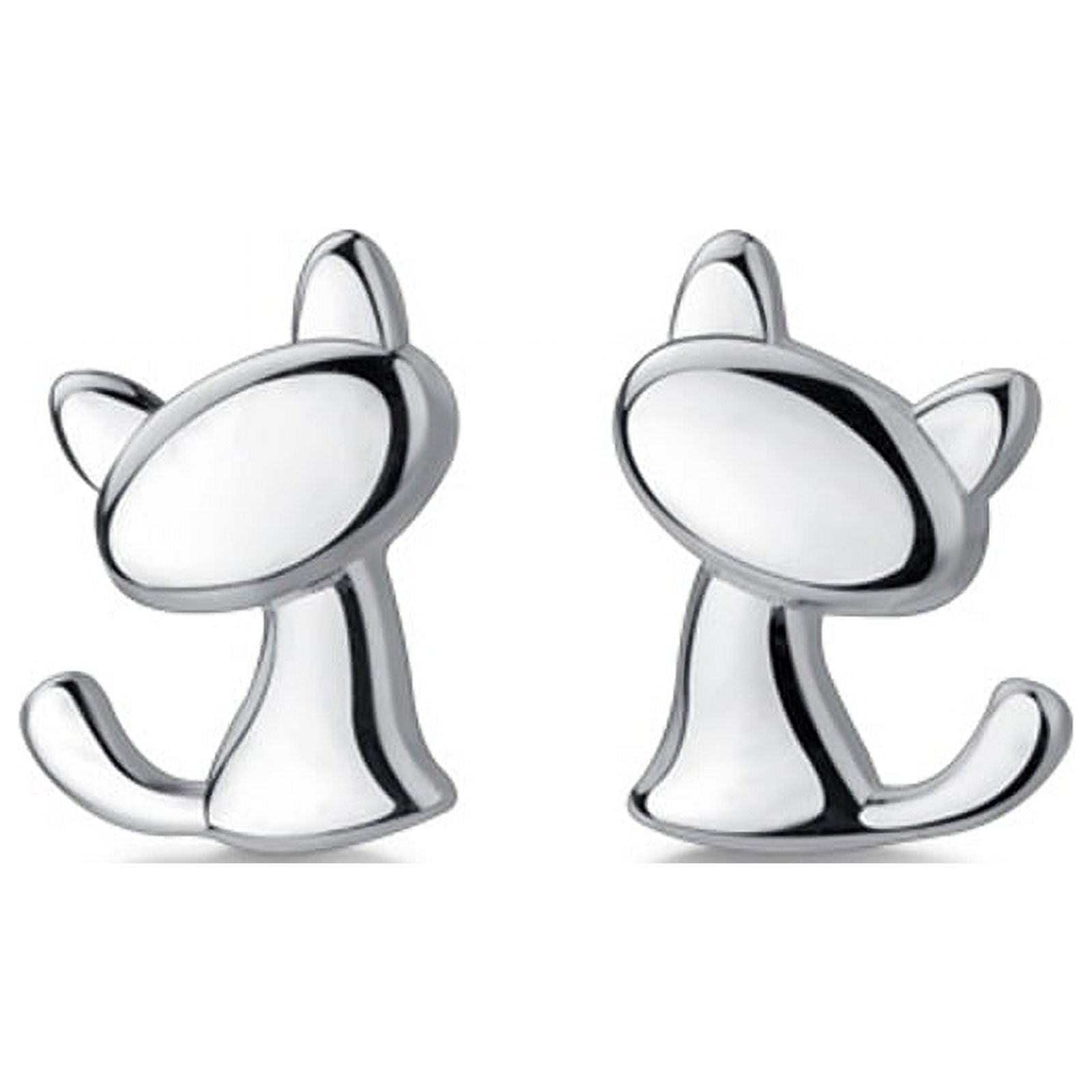 Cute Cat Stud Earrings S925 Sterling Silver Cartilage Studs for Women