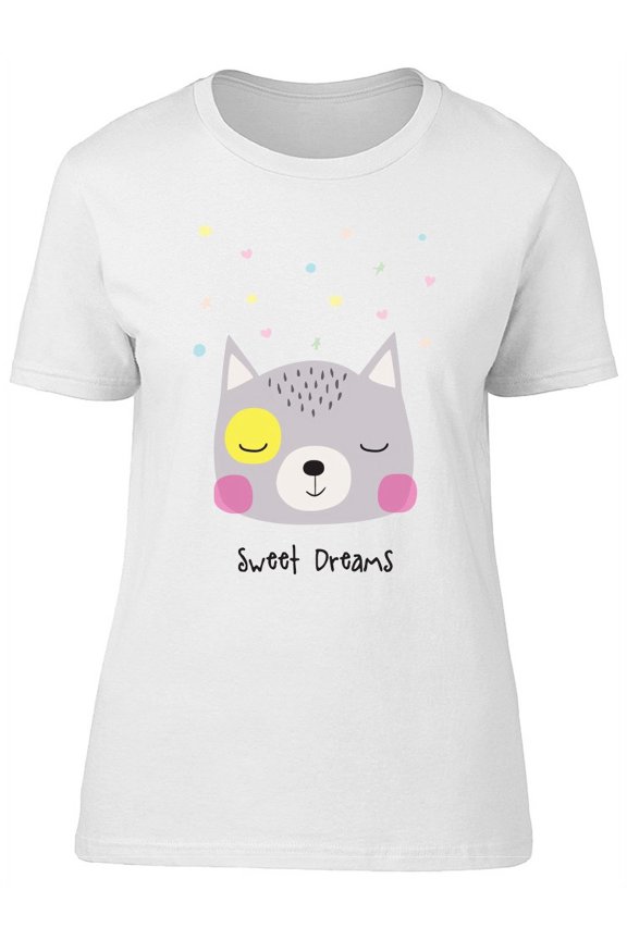 Cute Cat Sweet Dreams Tee Women's -Image by Shutterstock