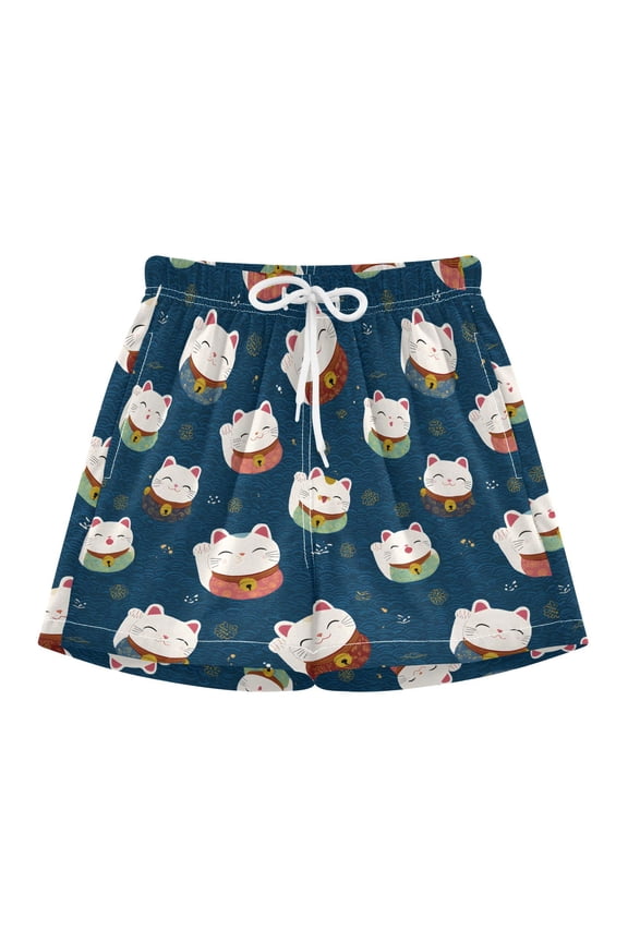 Cute Cat Swim Trunks Quick Drying Bathing Suit Summer Shorts Swimwear