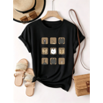 thumbnail image 1 of Cute Cat T-Shirt 3x3 Nine Grid Cats Graphic Tee For Cat Lovers, 1 of 9