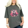 thumbnail image 1 of Cute Cat T-Shirt, Floral Cat Art Graphic Tee, Adorable Feline Lover Gift, Unique Animal Print T-Shirt, Casual Cat Lover Shirt, Pepper Comfort Colors T-Shirt, 2XL, 1 of 1