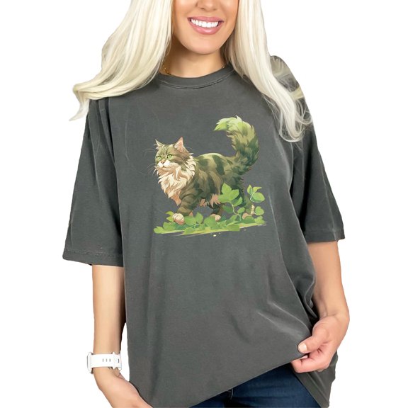Cute Cat T-Shirt, Kitty Tee, Cute Animal Shirt, Feline Lover Gift, Adorable Cat Graphic Tee, Casual Cat T-Shirt for Cat Enthusiasts, Pepper Comfort Colors T-Shirt, XL