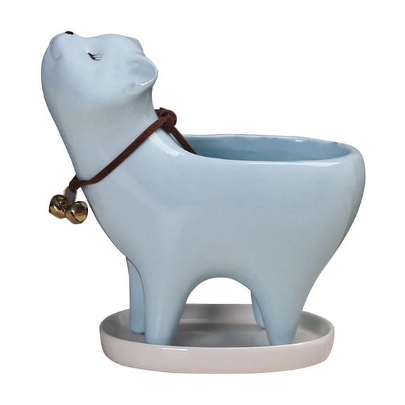 Cute Cat Tail Ceramic Succulent Planter – Cartoon Style Cactus Flower Pot for Home, Office, Balcony Decoration