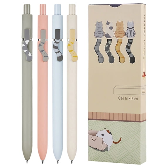 Cute Cat Tail & Head Click Pen - 0.5mm Black Smooth Writing Gel Pen, 0.34fl oz Large Capacity Student & Office Pen