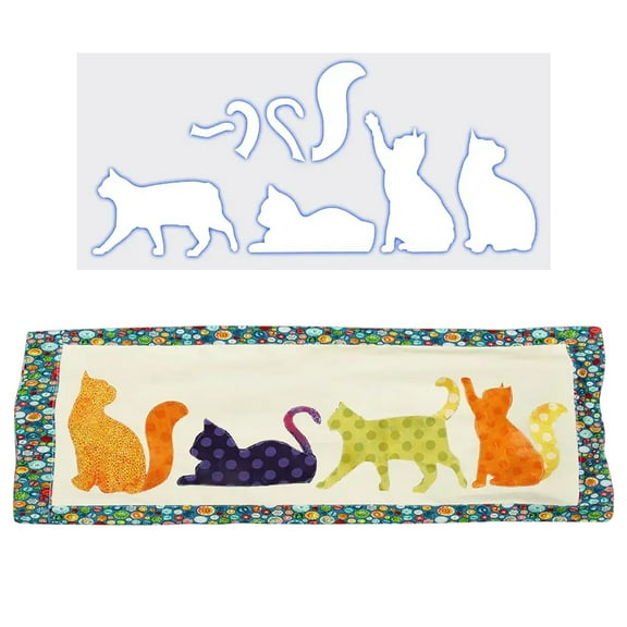 Cute Cat Template Ruler Cute Textile Home Decor DIY Ideas Board Ruler 8PC B(Clearance)