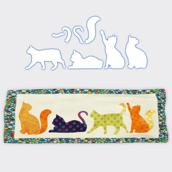Cute Cat Template Ruler Set 8Pcs For Scrapbooking Journaling Card Making DIY Craft Stencils Drawing Measuring Tool