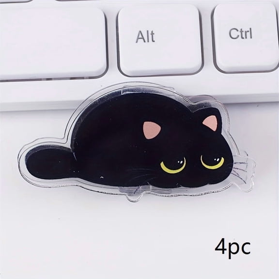 Cute Cat-Themed Acrylic Clips for Snack Bags - Durable Kitchen Storage Solution