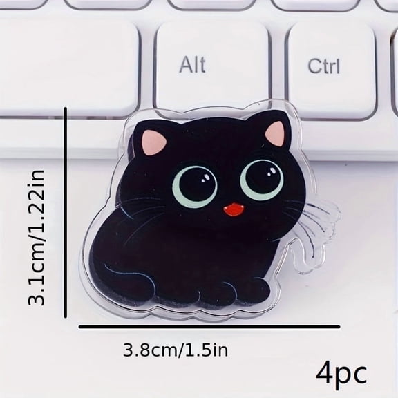 Cute Cat-Themed Acrylic Snack Bag Clips Durable Kitchen Sealing Clips for Food Freshness, Notebook Organization, and Household Storage