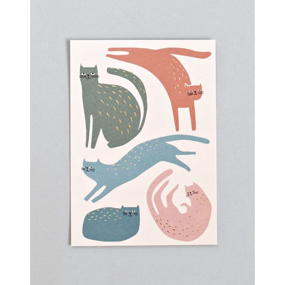 Cute Cat-Themed Greeting Card – Whimsical Illustrated Design – Blank Inside for Messages – Perfect for Friendships, Birthdays, Congratulations, Pet Lovers