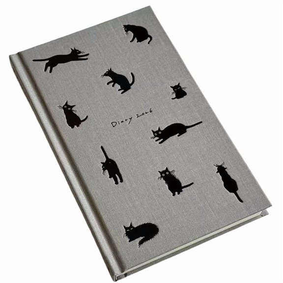 Cute Cat-Themed Minimalist Time Management Weekly Planner, Colorful Page Design Style Diary, School Notebook. B
