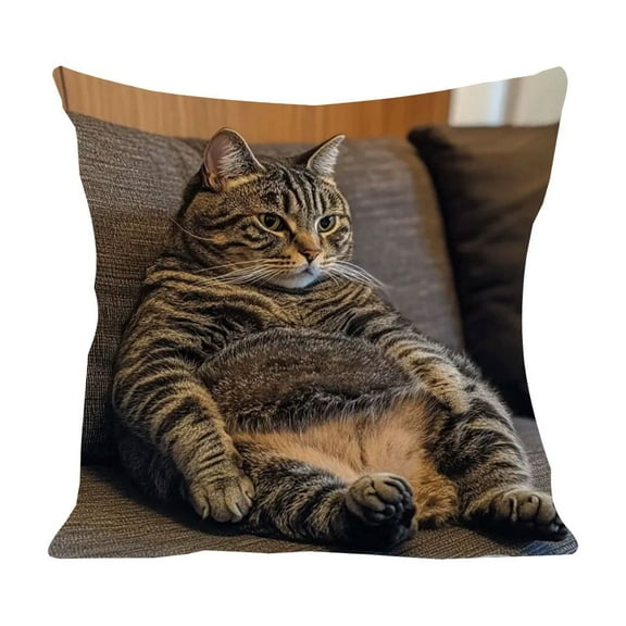 Cute Cat Throw Pillow Cover 17.72X17.72In, Leisurely Cat Patterns, Cats Decorations for The Home (C)