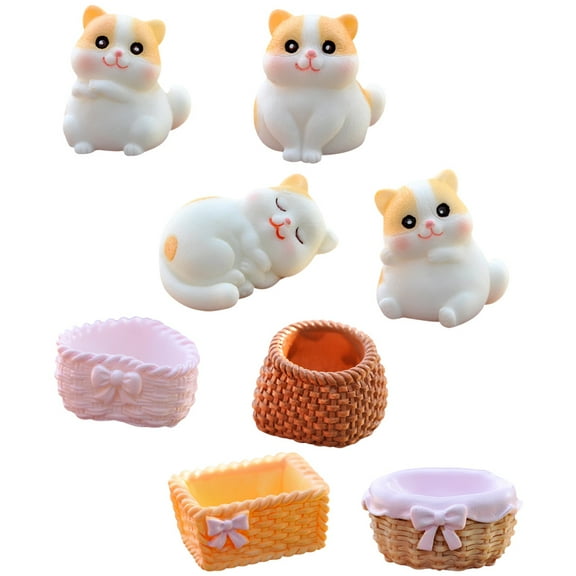 Cute Cat Tiny Animals The Decor Toys for Kids Miniature Figurines Micro Landscape Ornament Resin Doll Girl