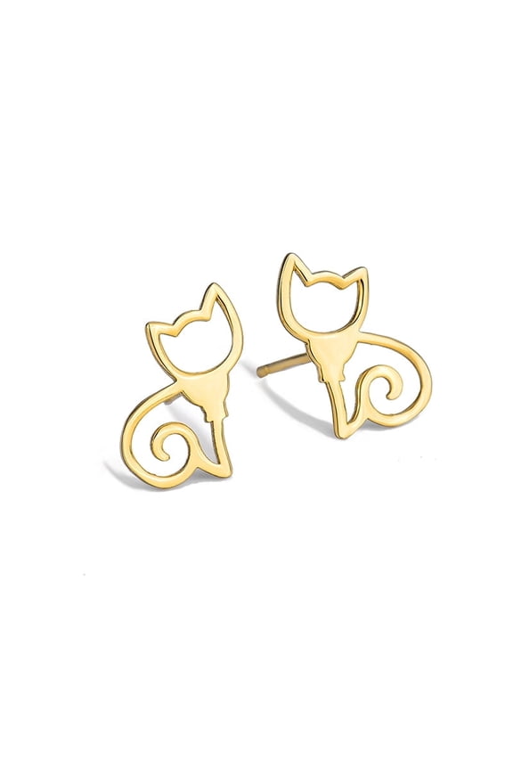 Cute Cat Tiny Stud Earrings For Women Kitten Cartilage Small Studs Earring Simple Jewelry Gifts Birthday