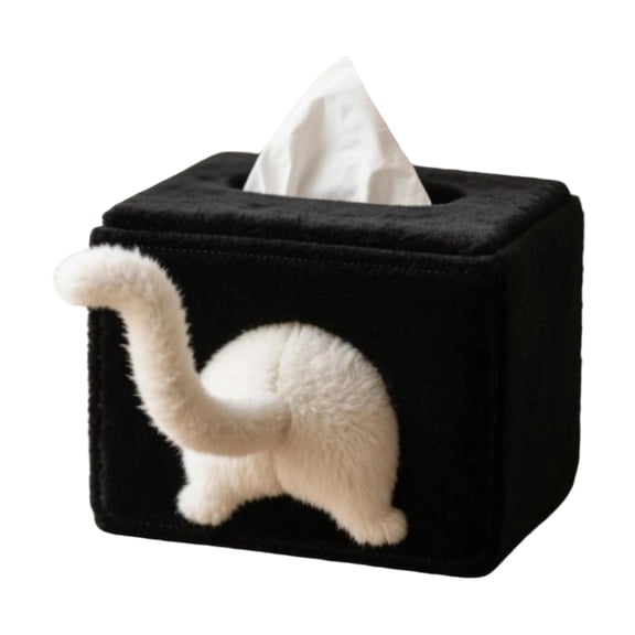 Cute Cat Tissue Box, Cotton Fabric Cover for Napkins, Soft and Washable