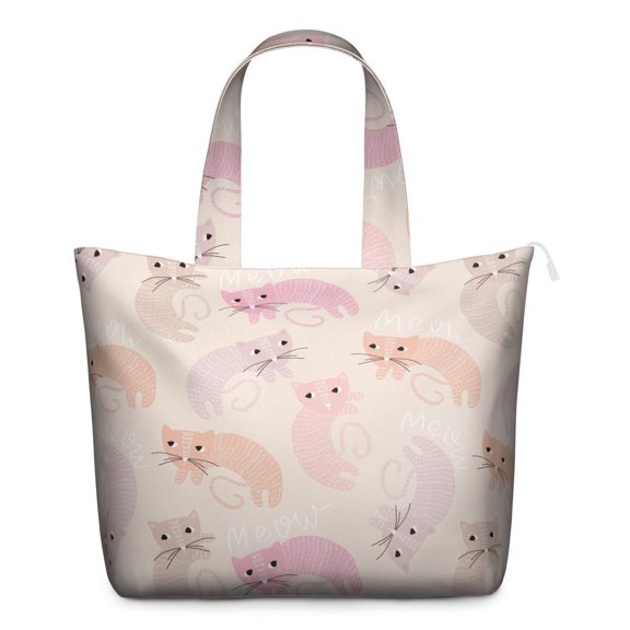 Cute Cat Travel Bag, Hand-drawn Watercolor Cat Print Weekender Duffel Tote, Artistic Vintage Cat Lovers Multipurpose Carry-on Bag