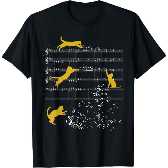 Cute Cat Treble Clef Shirt Music Therapy T-Shirt