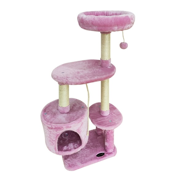 Cute Cat Tree Tower for Indoor Cats Condo with Sisal Scratching Posts Jump Platform Cat Furniture Activity Center Play House Bed Kitten
