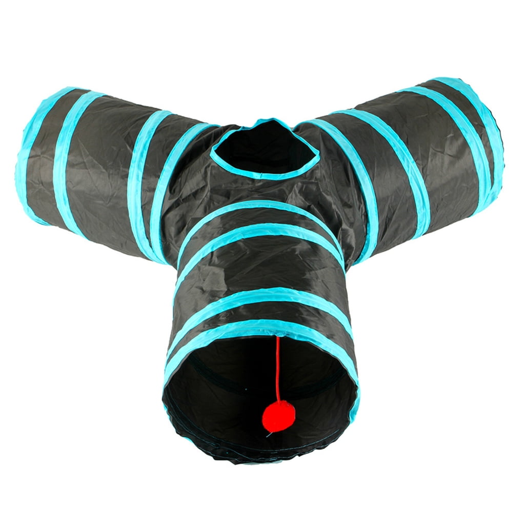 Cute Cat Tunnel Tube Collapsible Yshape Tunnels Toy for Indoor Cats
