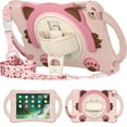 thumbnail image 1 of Cute Cat Universal Case for iPad 10.2 Tablet (iPad 8th/7th Generation) & iPad Air (3rd Generation) 10.5" & iPad Pro Tablet 10.5 Inch - Shockproof Kickstand Kids Case with Rotate Hand Strap (Pink), 1 of 7