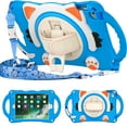 thumbnail image 1 of Cute Cat Universal Case for iPad 10.2 Tablet (iPad 8th/7th Generation) & iPad Air (3rd Generation) 10.5" & iPad Pro Tablet 10.5 Inch - Shockproof Stand Kids Case with Rotate Hand Strap (Light Blue), 1 of 7