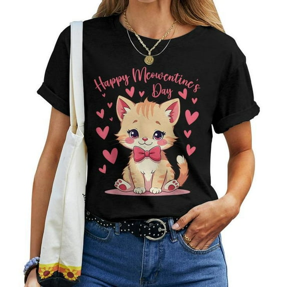 Cute Cat Valentine’s Day T-Shirt for Girls, Kitty Love Graphic Tee, Adorable Cat Shirt for Women and Kids, Sweet Heart Holiday Outfit, Feline Lover Gift Apparel
