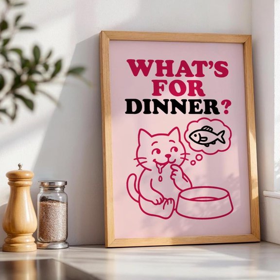 Cute Cat Vertical Fun Wall Art for Pet Owners Kitchen Decor Cat Lover Home Design
