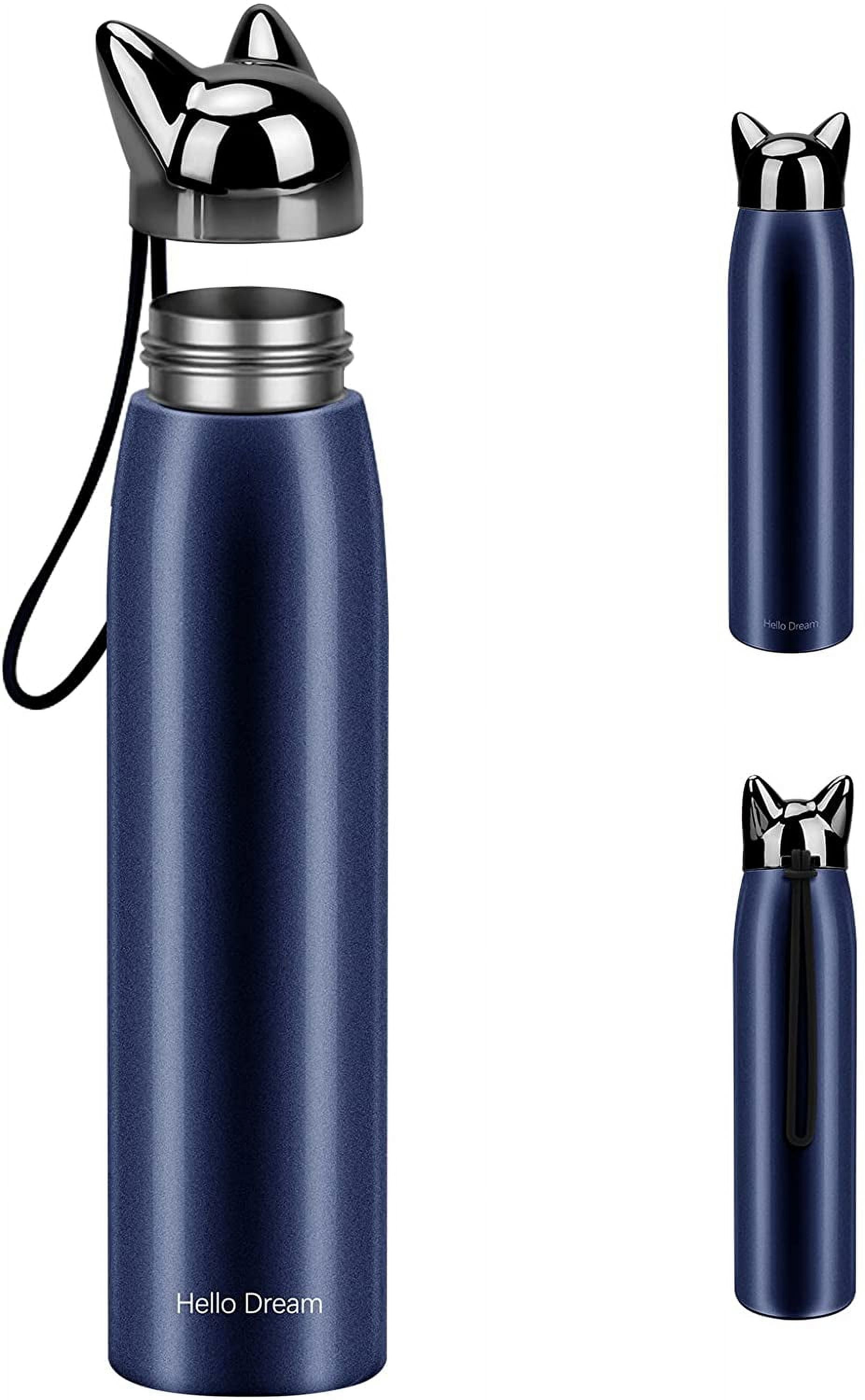 Cute Cat Water Bottle Stainless Steel Insulated Water Bottles Vacuum Travel Coffee Mug for Kids Girls Women Leak proof Cat Insulated Water Bottle