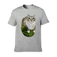 thumbnail image 1 of Cute Cat & Watermelon Print T-shirt Playful Summer Style, 1 of 9