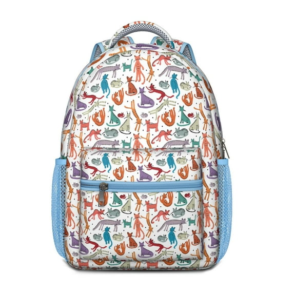 Cute Cat Waterproof School Backpack for Teens - Ergonomic Student Backpack with Spinal Support & Breathable Straps