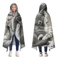 thumbnail image 1 of Cute Cat Wearable Blanket Hoodies for Women Men Adults Cat Lovers Soft Cozy Funny Cats Hooded Blankets for Couch Home Decor Birthday Gifts 60×80 Inch, 1 of 5