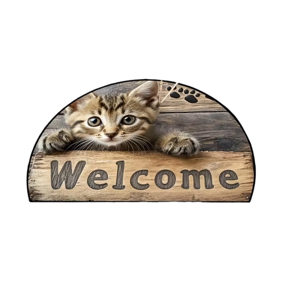 Cute Cat Welcome Floor Mat for Bedroom Porch Hallway Dorm Home Decoration Ideal Gift for Pet Lovers