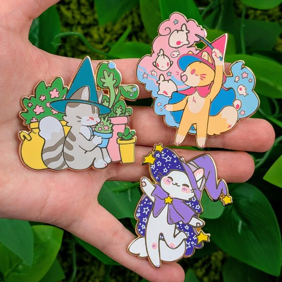 Cute Cat Witch Enamel keychains!, RANDOM 1 PACK