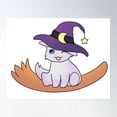 thumbnail image 1 of Cute Cat Witch Poster Wall Art, Modern Wall Decor For Living Room Bedroom, 16x24 UNFRAMED, 1 of 3