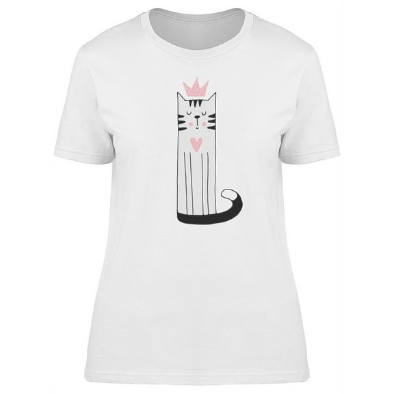 Cute Cat With A Pink Crown T-Shirt Women -Image by Shutterstock, Female x-Large