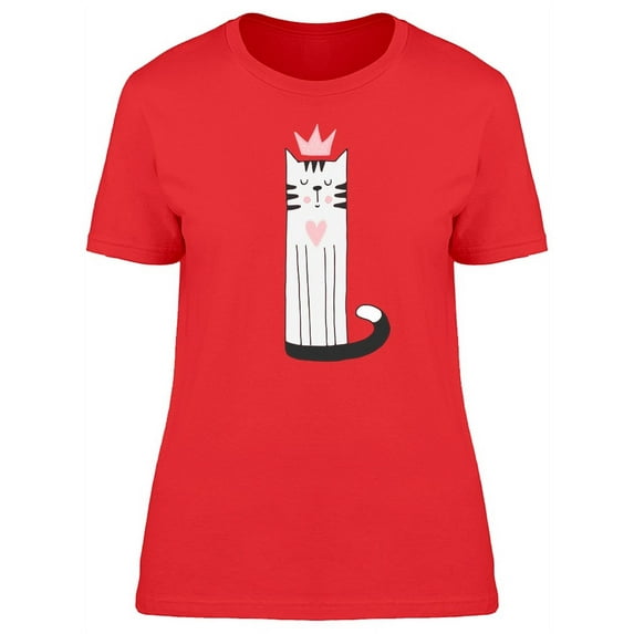 Cute Cat With A Pink Crown T-Shirt Women -Image by Shutterstock, Female x-Large