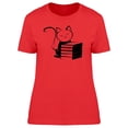 thumbnail image 1 of Cute Cat With Books T-Shirt Women -Image by Shutterstock, Female x-Large, 1 of 2