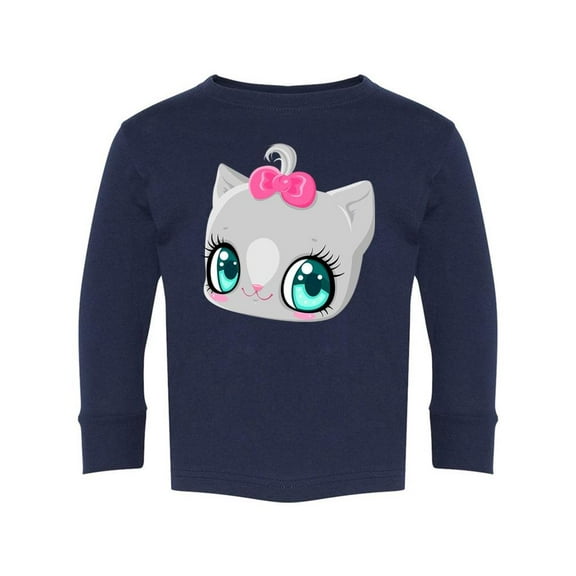 Cute Cat With Bow Long Sleeve Toddler -Image by Shutterstock,  2 Toddler