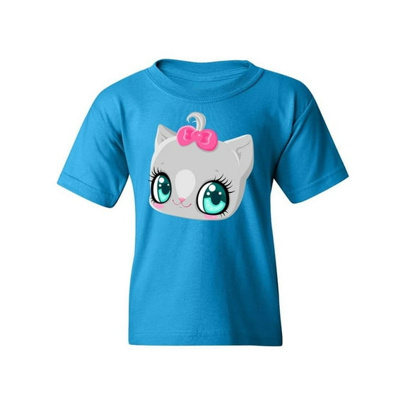 Cute Cat With Bow T-Shirt Juniors -Image by Shutterstock, Small