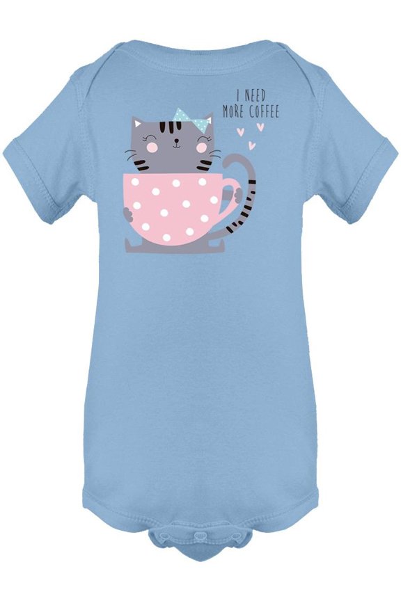 Cute Cat With Cup Of Coffee Bodysuit Infant -Image by Shutterstock, Newborn