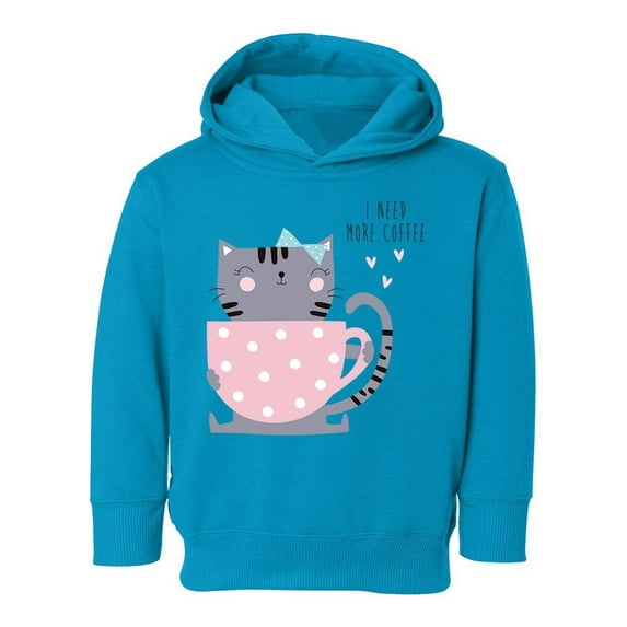 Cute Cat With Cup Of Coffee Hoodie Toddler -Image by Shutterstock, 4 Toddler