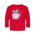 thumbnail image 1 of Cute Cat With Cup Of Coffee Long Sleeve Toddler -Image by Shutterstock,  2 Toddler, 1 of 4
