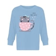 thumbnail image 1 of Cute Cat With Cup Of Coffee Long Sleeve Toddler -Image by Shutterstock,  3 Toddler, 1 of 4