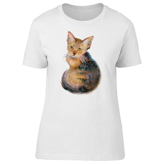 Cute Cat With Orange Eyes T-Shirt Women -Image by Shutterstock, Female Medium