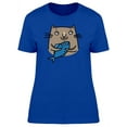 thumbnail image 1 of Cute Cat With Tuna T-Shirt Women -Image by Shutterstock, Female Large, 1 of 2
