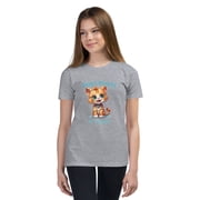 Cute Cat Dont Worry Be Happy Youth Tee   Adorable Kitten T-Shirt, Positive Vibes Shirt for Kids, Fun Graphic Tee, Gift for Cat Lovers Athletic Heather, S