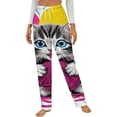 thumbnail image 1 of Cute Cat Yarn Play Winter Female Pants Flannel High Waist Women Pants Lady Warm Straight Leg Plush Trousers, 1 of 7