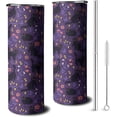 thumbnail image 1 of Cute Cat with Flower Tumbler with Handle and Straw, 20oz Stainless Steel Insulated Cup with Lid and Straw, Travel Mug Water Bottle, Gifts for Women, 1 of 6