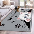 thumbnail image 1 of Cute Cats 3'x5' Washable Rug, Vintage Cat Claws Pets Cartoon Kitten Grey Non-Slip Area Rugs for Entryway Kitchen Classroom, StainResistant Dorm Throw Carpet, Low Pile Soft Indoor Floor Mat, 1 of 9
