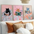 thumbnail image 1 of [Cute Cats] 3pcs Set Unframed Art Decor Posters | Modern Minimalist | Trendy Canvas Prints | Ideal for Bedroom, Office, Dorm, Apartment, Living Room, Home Decor, 1 of 4