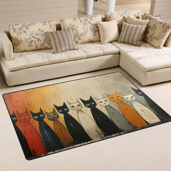 Cute Cats Area Rug Washable Floor Carpet Mat 60 x 39 inch for Bedroom Living Room Kids Room Home Decor